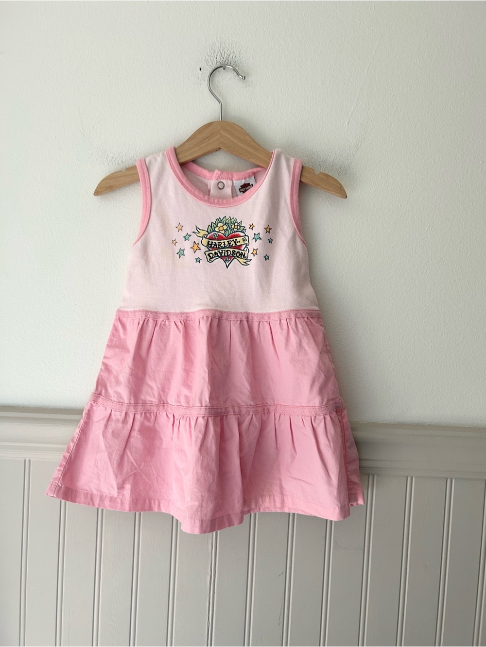 Vintage Harley-Davidson 24 Months Pink Born to Ride Heart Dagger Dres